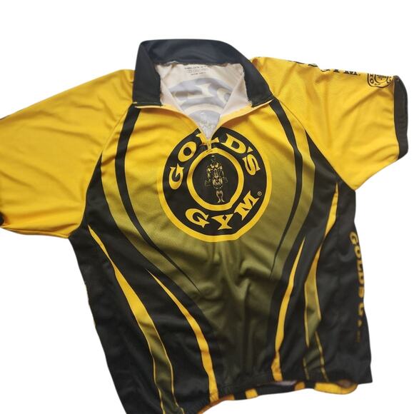 Golds Gym Cycling Jersey Mens Large Half Zip Short Sleeve Fitness Bodybuilding - Picture 5 of 16